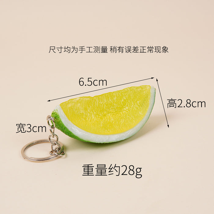 Wholesale Lemon Slice Simulated Fruit PVC Keychain Charm Fashion Bag Accessory MOQ≥2