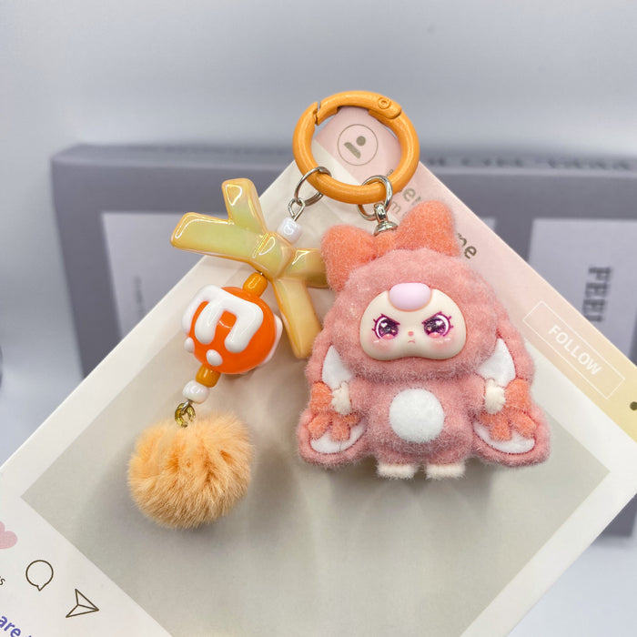 Wholesale Cute Cartoon 3D Flocked Doll Keychain