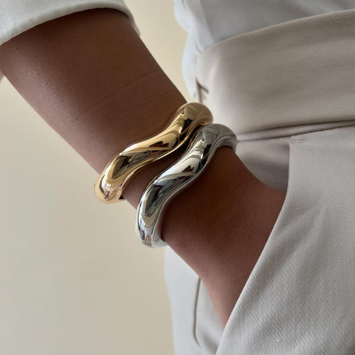 Wholesale New style jewelry: simple circle opening bracelet, irregular metal wind bracelet jewelry