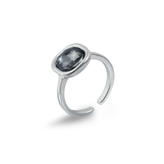 Wholesale Square Black Diamond Adjustable Ring