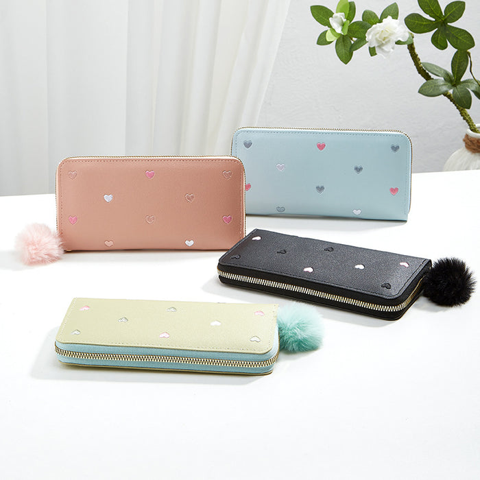 Wholesale Single Zipper Multifunctional Long Wallet for Women JDC-WT-QJR012