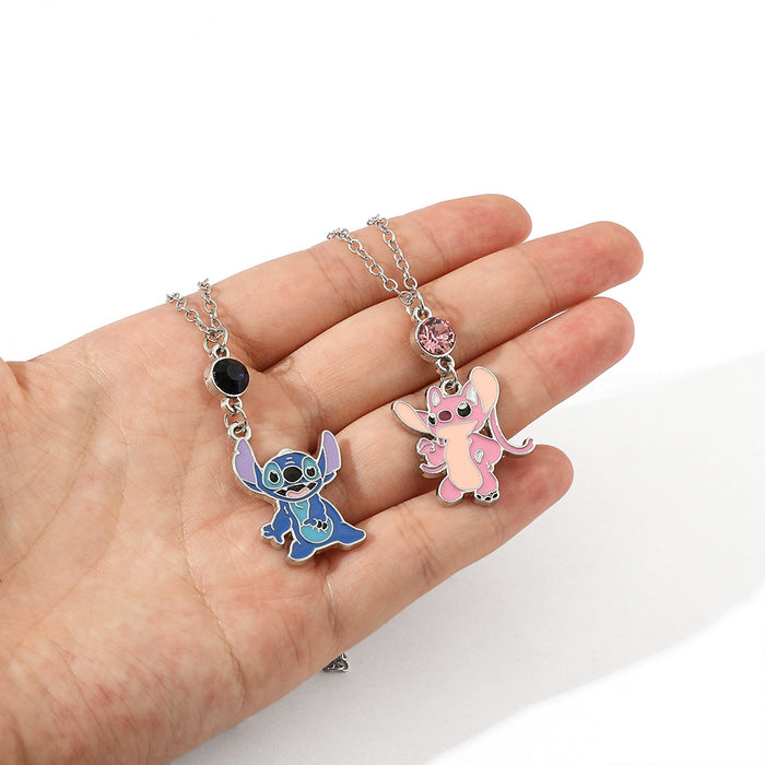 Wholesale Cute cartoon couple pendant necklaces
