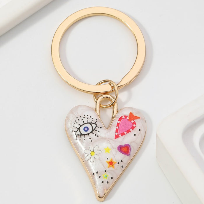 Wholesale Alloy Love Flower Keychain JDC-KC-RongRui065