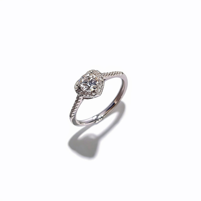 Wholesale 925 Silver Moissanite Ring Adjustable Open Design Stylish Jewelry Accessory