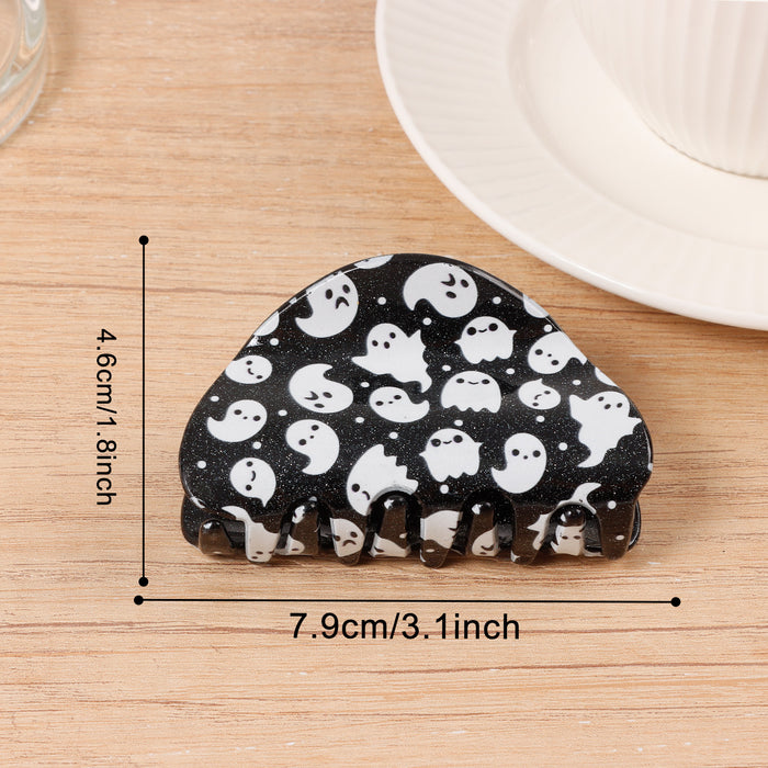 Wholesale PVC  Glow In The Dark Pumpkin Ghost Shark Hair Clip Boutique Resale Hair Accessory
