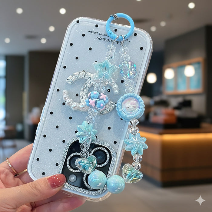 Wholesale Cartoon Cat Bowknot Short Beaded Keychain