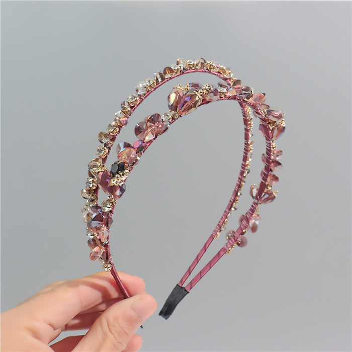 Wholesale Colorful Rhinestone Transparent Beaded Headband JDC-HD-ZC018