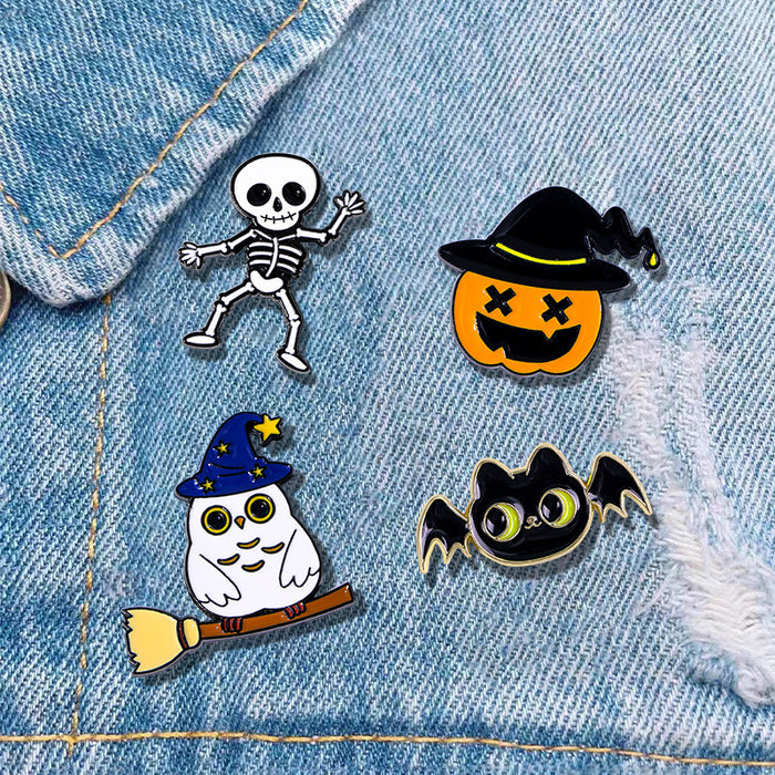 Wholesale Cute Ghost Brooch Pin Cartoon Alloy Lapel Badge Chic Everyday Fashion Accessory
