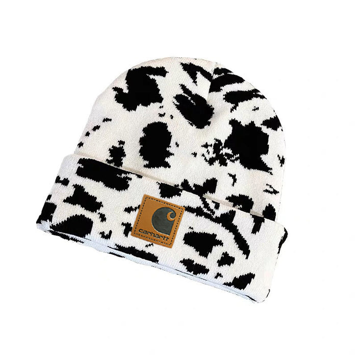 Wholesale Autumn and Winter Cow Pattern Knitted Wool Hats JDC-FH-Moxi001