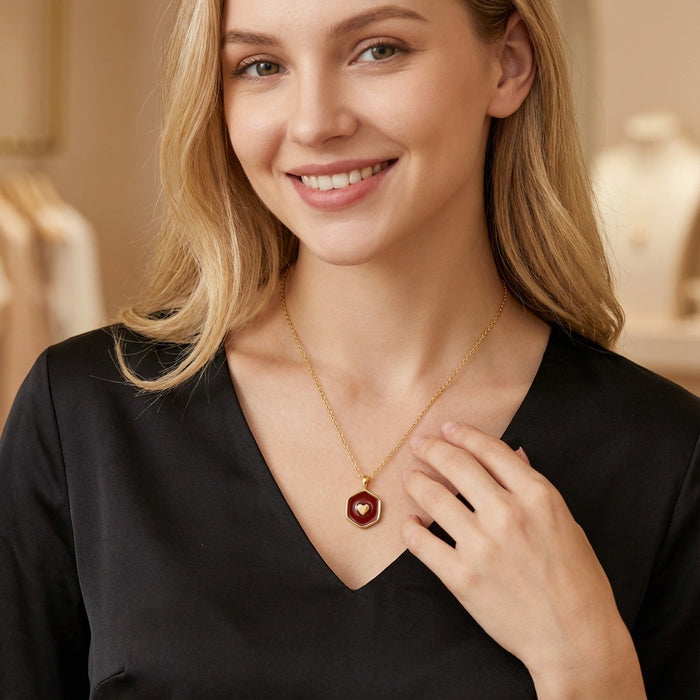 Wholesale Colorful enamel heart-shaped luminous choker  necklace for Valentine' s Day