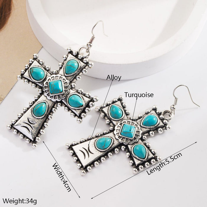 Wholesale Alloy Set Turquoise Creative Bohemian Earrings