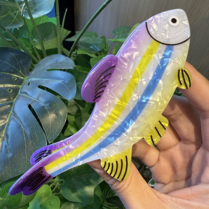 Wholesale Tropical Fish Design Acrylic Hair Clip Ocean Series Trout Claw Clip