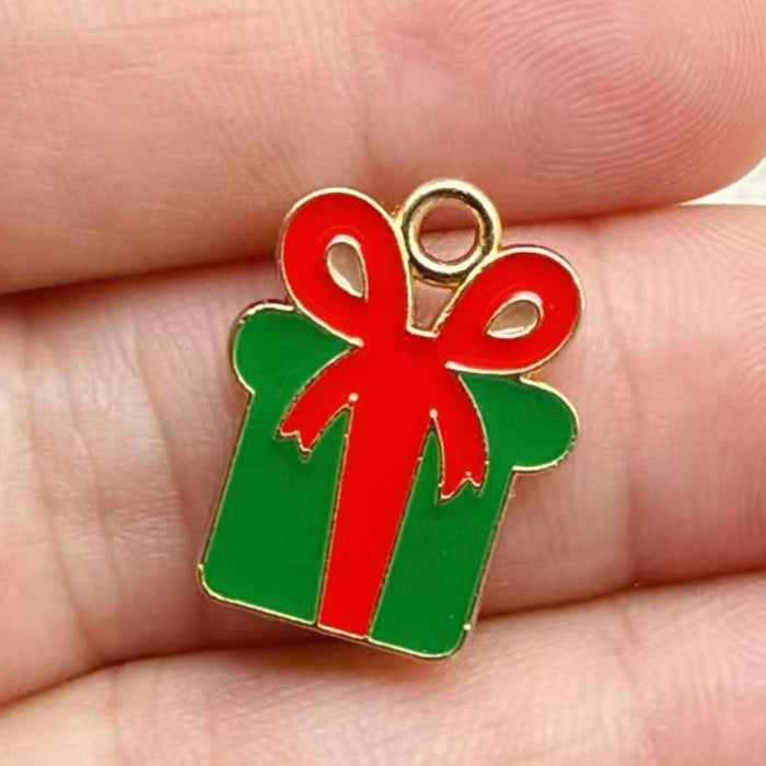 Wholesale 10pcs DIY alloy oil drip ,  reindeer,  deer,  bell,  snowman Christmas decoration accessories Pendant