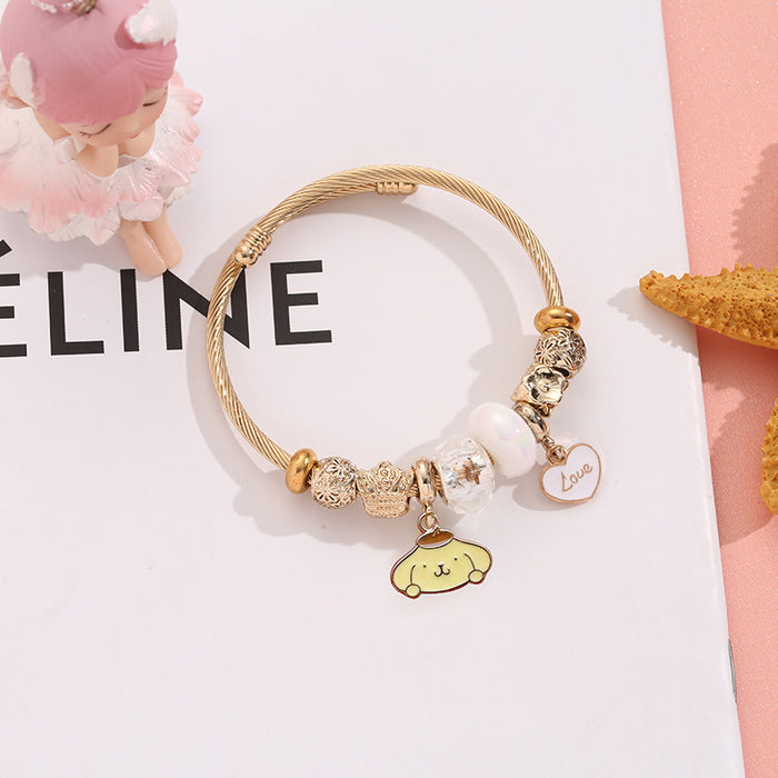 Wholesale Stainless Steel Beaded Bracelet with Heart Pendant Fashion Accessory MOQ≥2