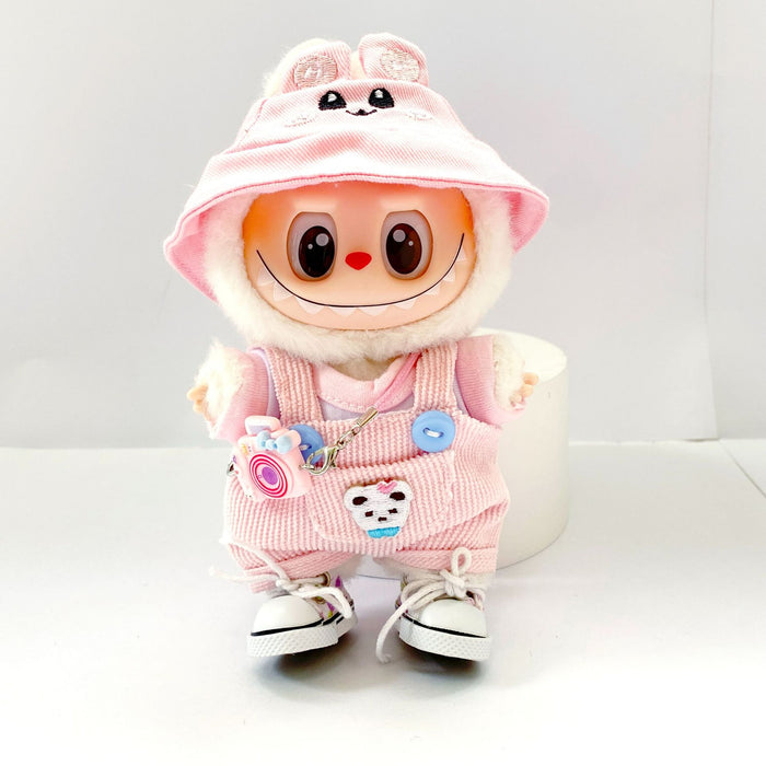 Wholesale Pendant Sitting Party Blind Box Baby Clothes Cartoon Panda Bear Overalls Set Clothes
