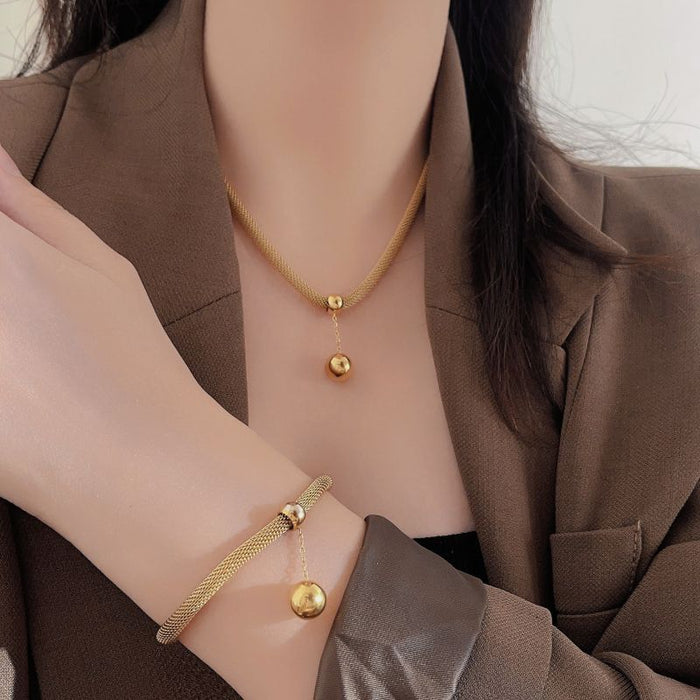 Wholesale Titanium steel ball Bing titanium steel new necklace
