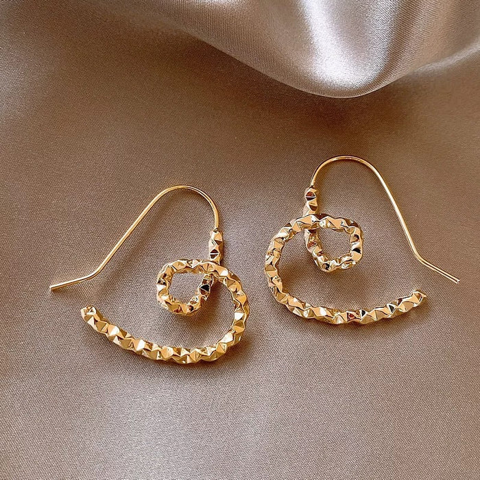 Wholesale Retro geometric metal earrings, earrings, niche feel, golden temperament, simple earrings, earrings