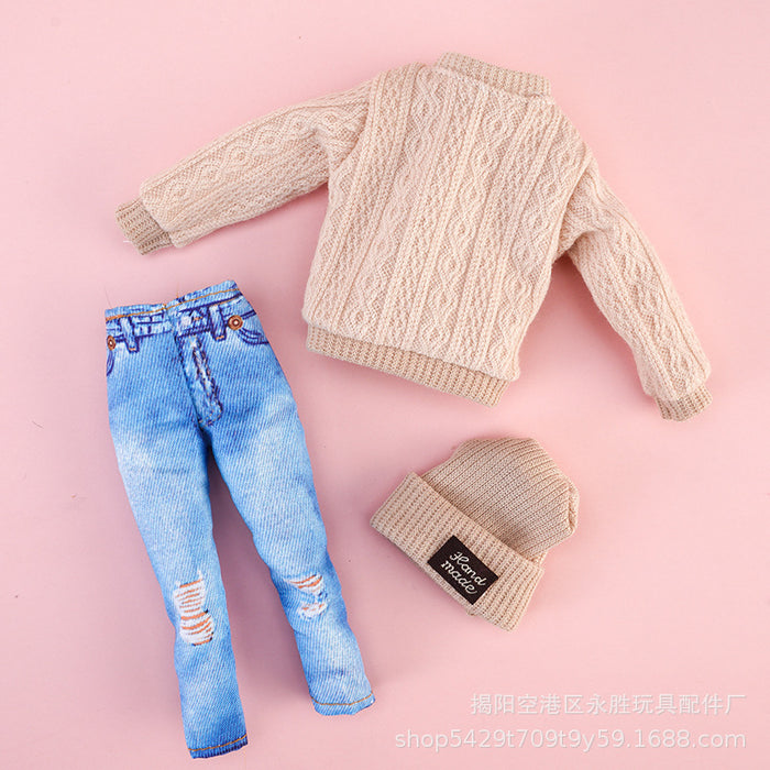 Wholesale Doll dress fashion wool sweater hat pants