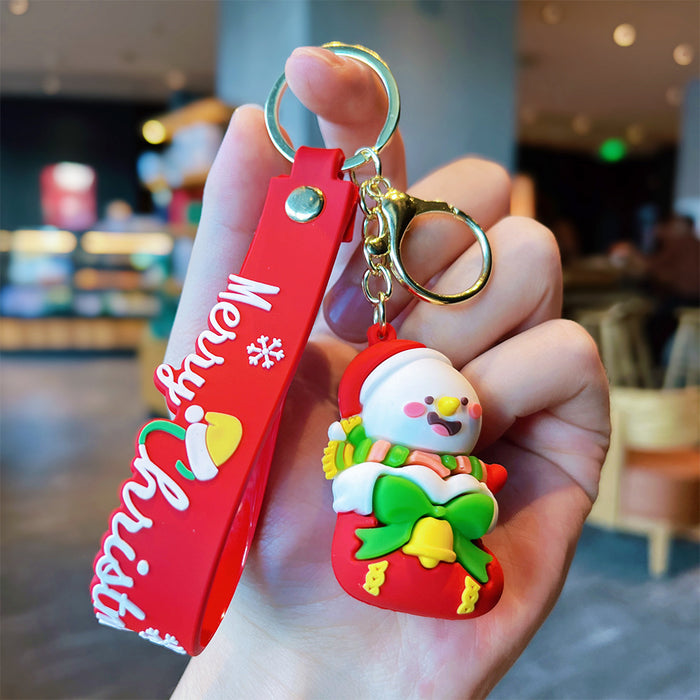 Wholesale  Keychain Christmas Pendant Christmas Tree Reindeer Doll Bag Key Chain Gift