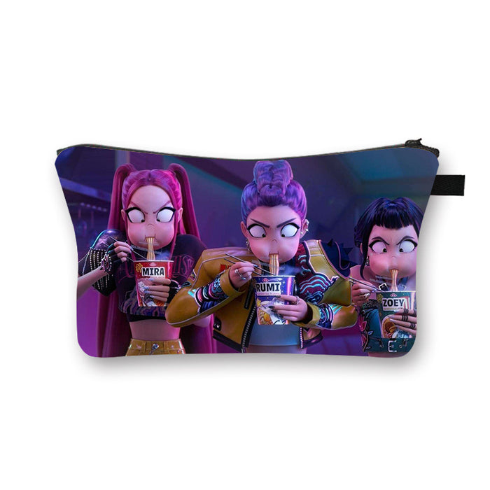 Wholesale Kpop Girls'  large capacity desktop storage cosmetic bag