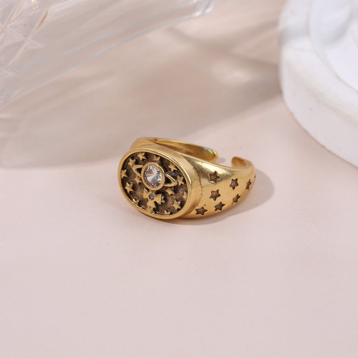 Wholesale Saturn Oval Open Ring Personality Fashion Versatile Ring