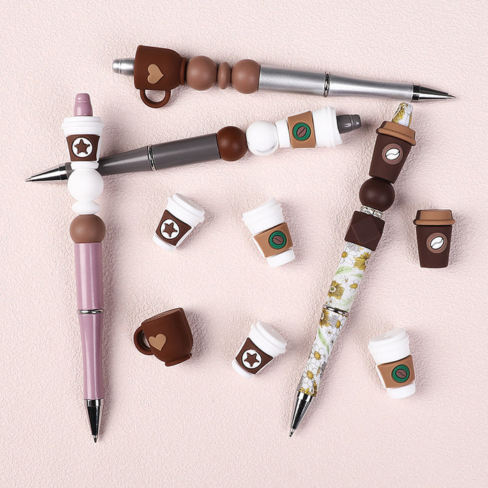 Wholesale 20pcs Three-dimensional coffee cup silicone beads creative DIY jewelry focus beads glue beads beaded