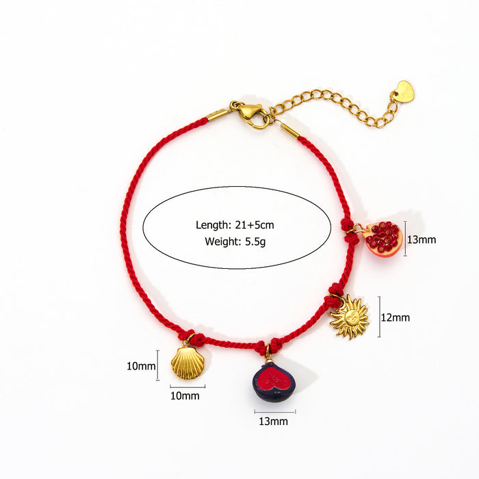 Wholesale Original fashion personality colorful rope ankle chain fashion hundred tower temperament shell foot accessories wholesale