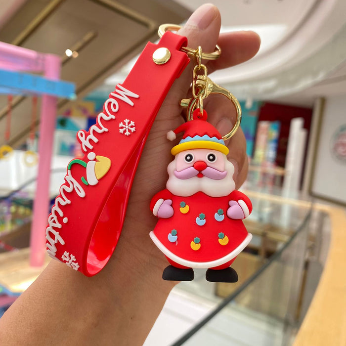 Wholesale Cartoon Snowman Christmas Key Silicone Keychains JDC-KC-PengYu007