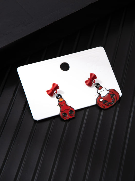 Wholesale  series alloy oil drop asymmetrical earrings cartoon anime funny ghost pumpkin earrings