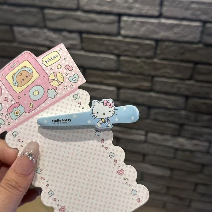 Wholesale Summer Fresh Blue Cat Long Hair Clip Duckbill Clip