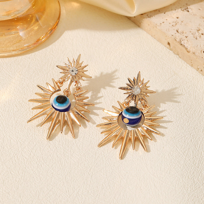 Wholesale Devil's Eye Sun Alloy Earrings JDC-ES-JieYue001