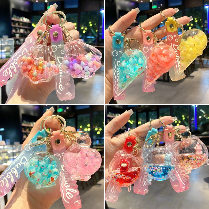 Wholesale Trendy Quicksand Large Shell Keychain Car Key Accessory MOQ≥2
