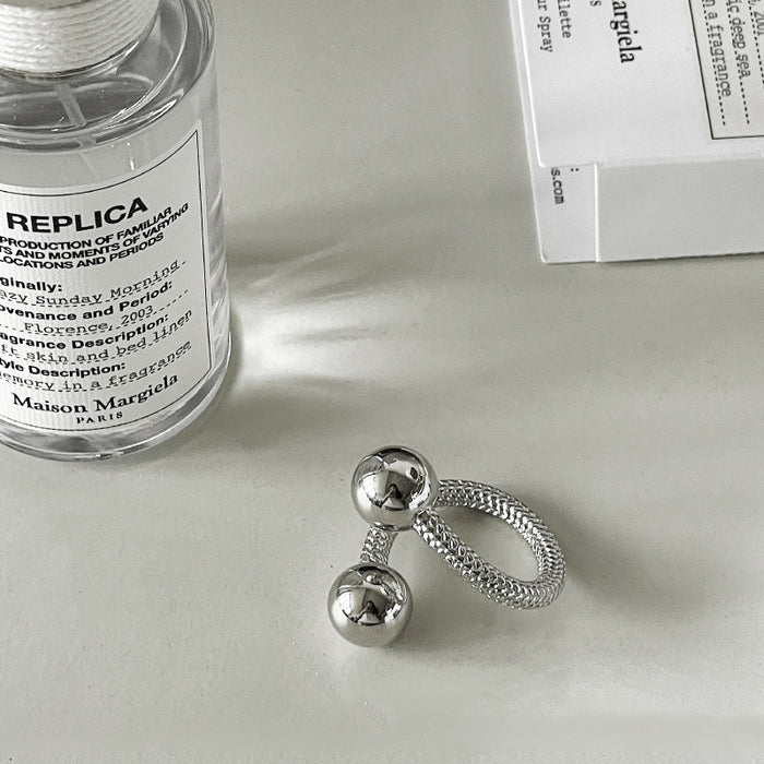 Wholesale  double ball woven ring female  open index finger ring