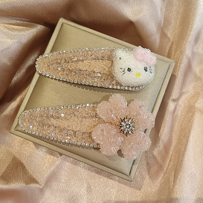 Wholesale sweet pink rhinestone Hair Clips accessories