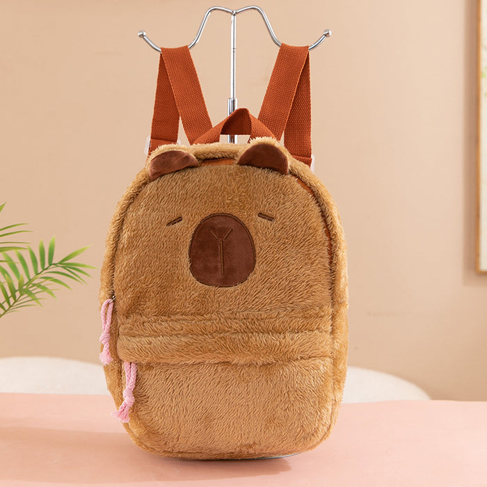 Wholesale Plush Capybara Backpack Cute Crossbody Handbag Female Cartoon Student Small Backpack