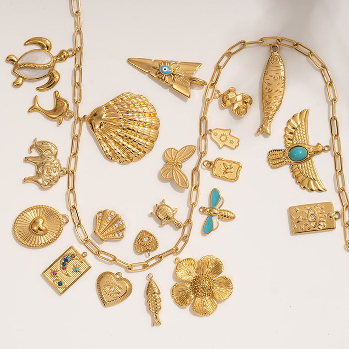 Wholesale Fashion and Personalized Stainless Steel Pendant DIY Design Eye Pendant Color Preserving Wholesale