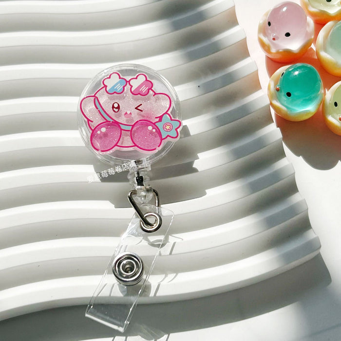 Wholesale Cute Cartoon Retractable Buckle Badge Reels Keychains