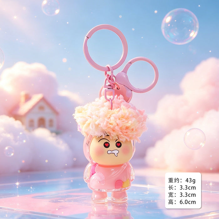Wholesale Flocking Cartoon Keychain Cute Design Bag Charm Christmas Accessory MOQ≥3