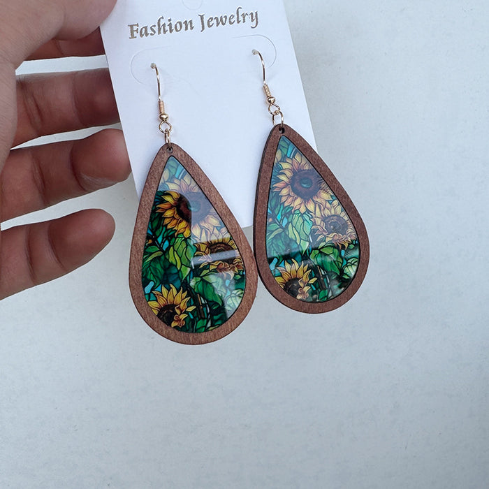 Wholesale Acrylic transparent color earrings Aztec ethnic fashion jewelry