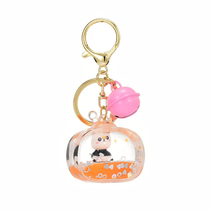 Wholesale Acrylic Oil Floating Doll Panda Keychain JDC-KC-ShuangD015