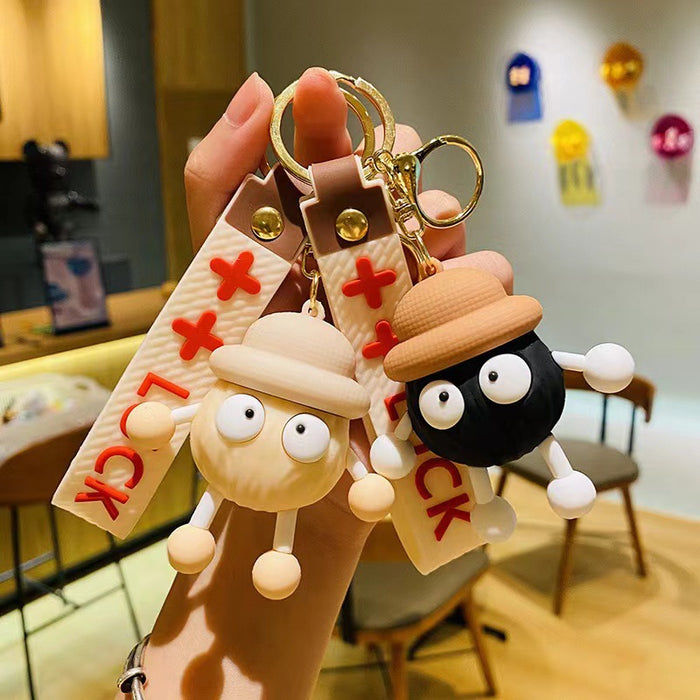 Wholesale Cartoon Coal Ball Keychain Couple Bag Hanging Accessories Car Key Chain