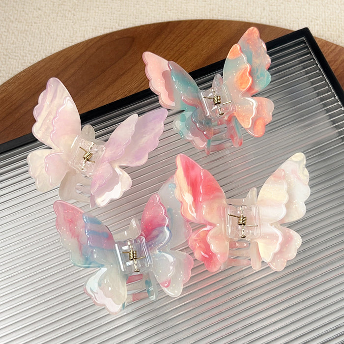 Wholesale Trendy Double-Layer Butterfly Hair Clip Acrylic Hair Accessory