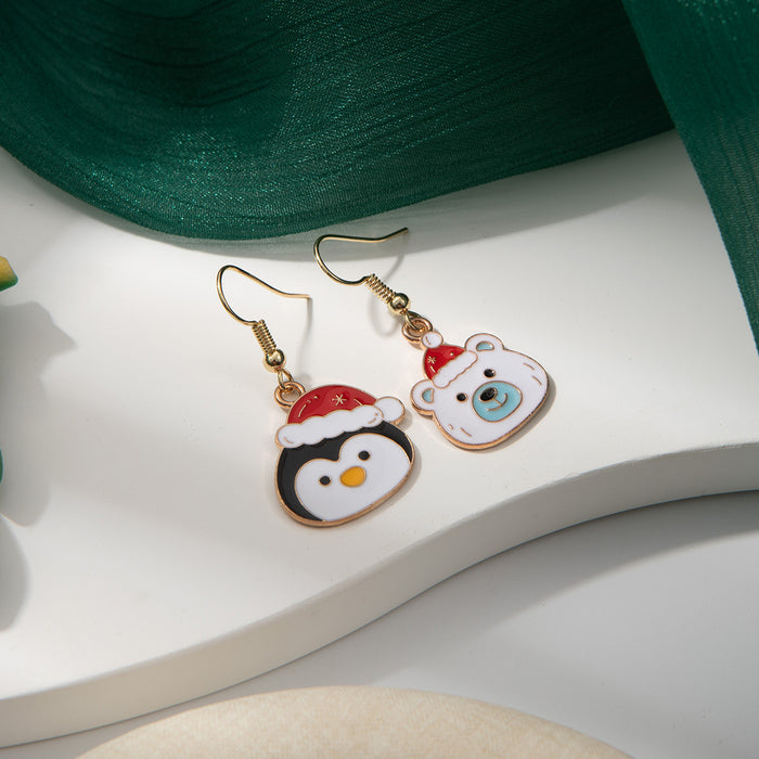 Wholesale Christmas Personalized Snowflake Bell Earrings