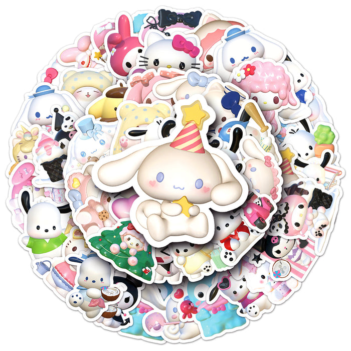 Wholesale 50pcs cartoon cute cat phone case stickers