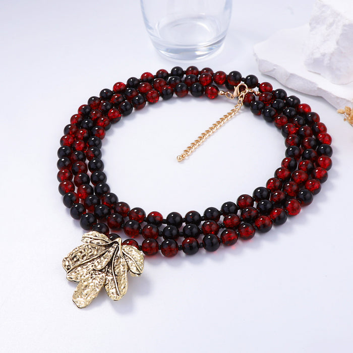 Wholesale Bohemian fashion alloy flower pendant multi-layer women's necklace