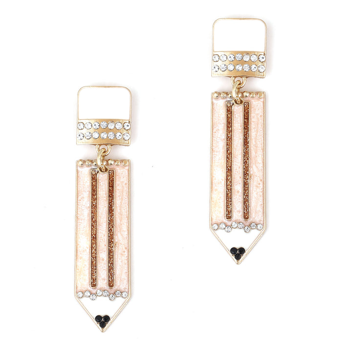 Wholesale all-match color alloy Diamond drop oil pencil earrings personalized simple