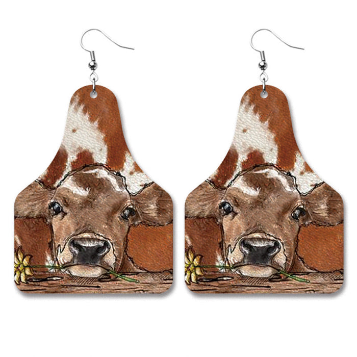 Wholesale 2Pairs/Pack Cow Leather Earrings JDC-ES-HEYI054