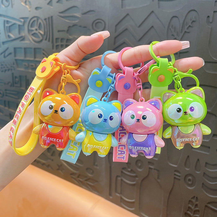 Wholesale PVC Electroplated Cartoon Cute Cat Keychain JDC-KC-YanG036