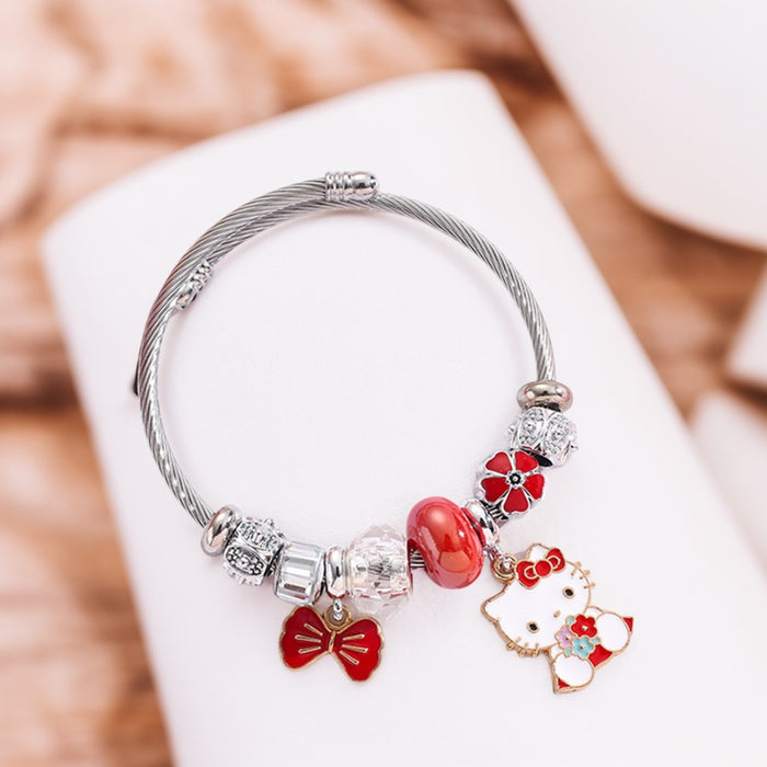 Wholesale Bracelet Bracelet Large Hole Beads DIY Bracelet Cartoon Hello Cat Kitty Cat Kuromi Sanrio Bracelet JDC-BT-Luman005