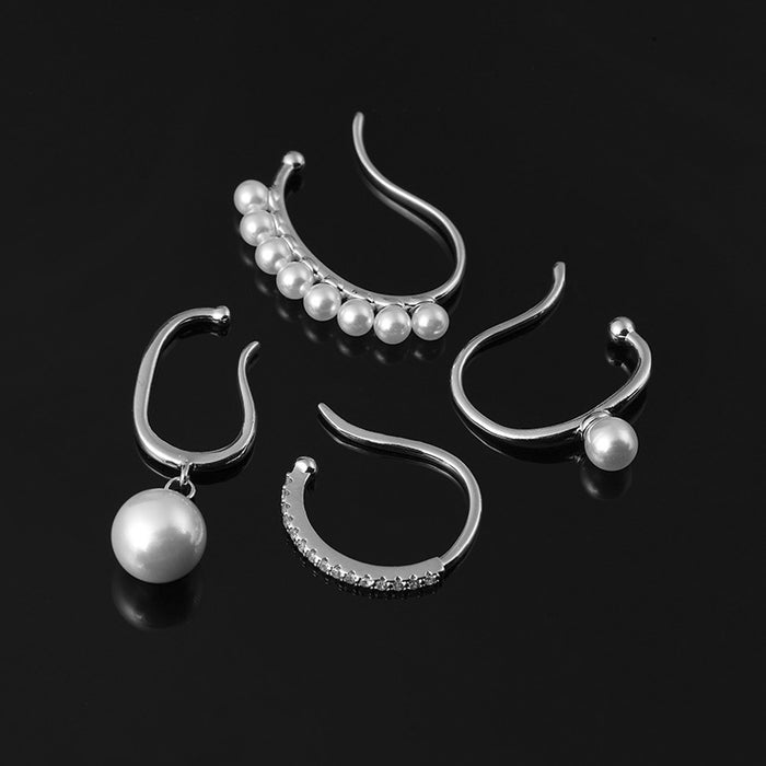 Wholesale Ear Clip Ear Drop Trendy Ear Hanging Ear Clip Pearl Earrings